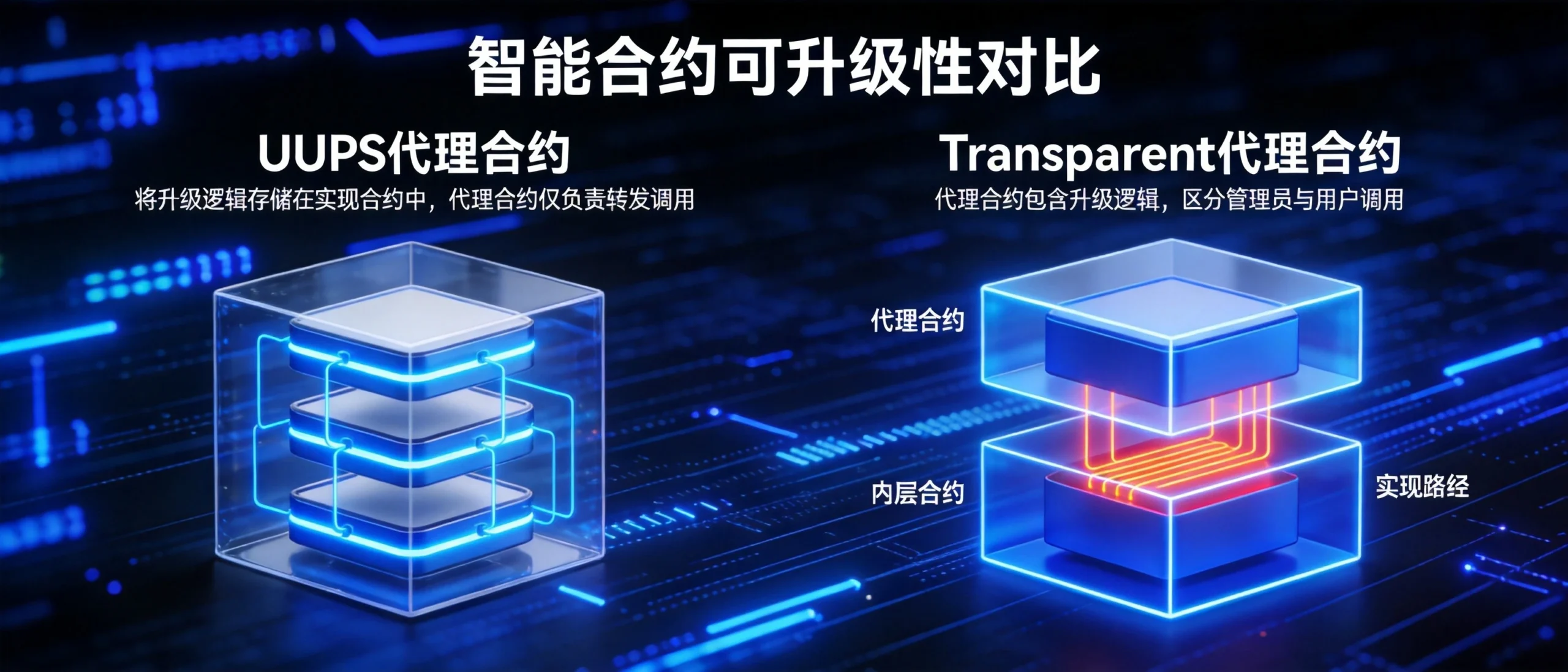 Solidity代理合约开发完全指南：UUPS与Transparent模式对比