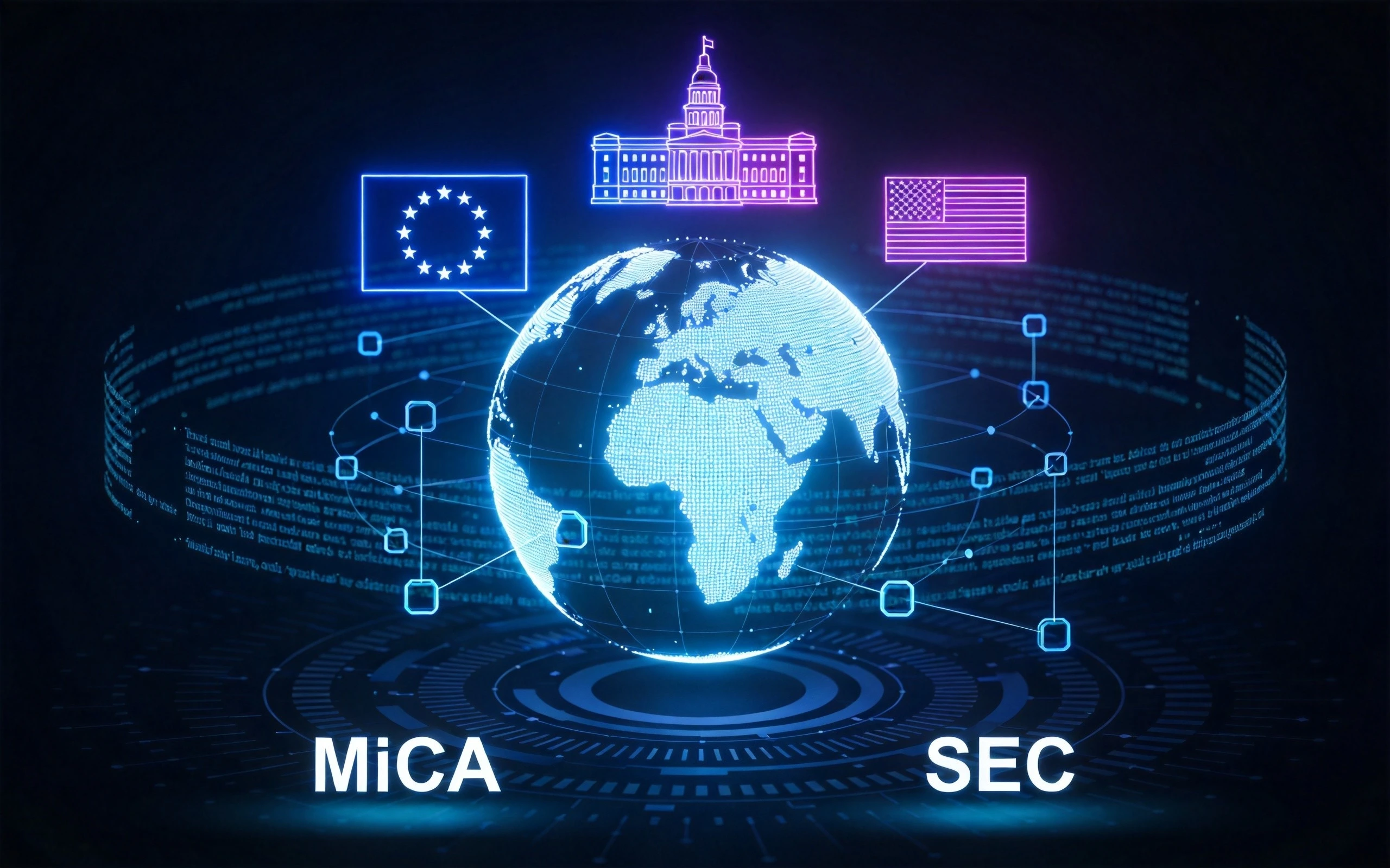 全球Web3监管框架全景图:欧盟MiCA与美国SEC政策对比