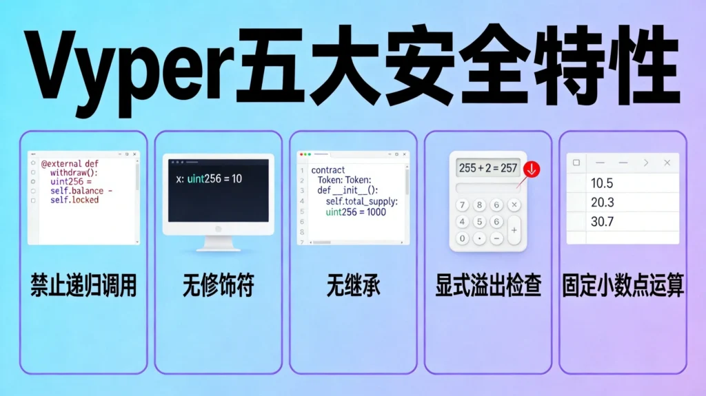 Vyper五大安全特性：禁止递归调用、无修饰符、无继承、显式溢出检查、固定小数点运算