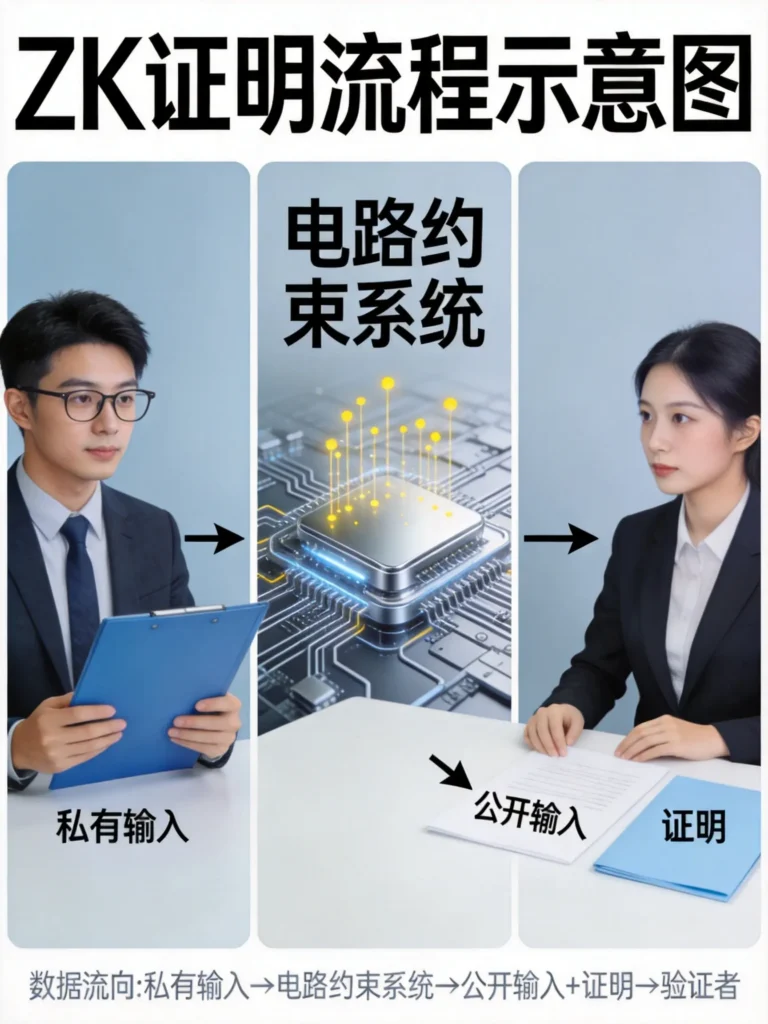 ZK证明者-验证者交互流程示意图