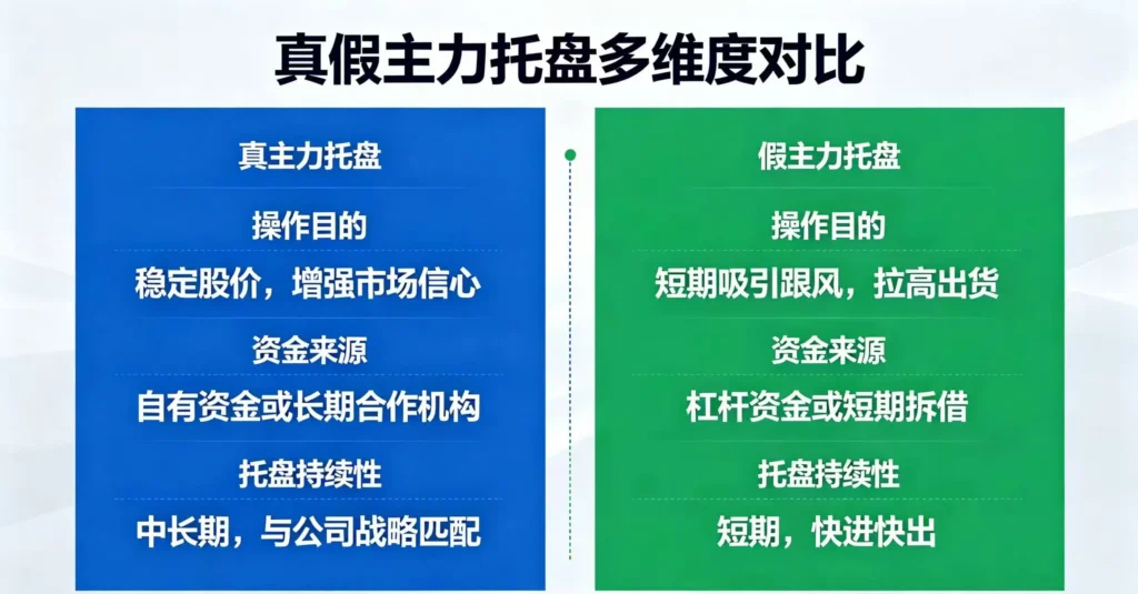 真假主力托盘多维度对比