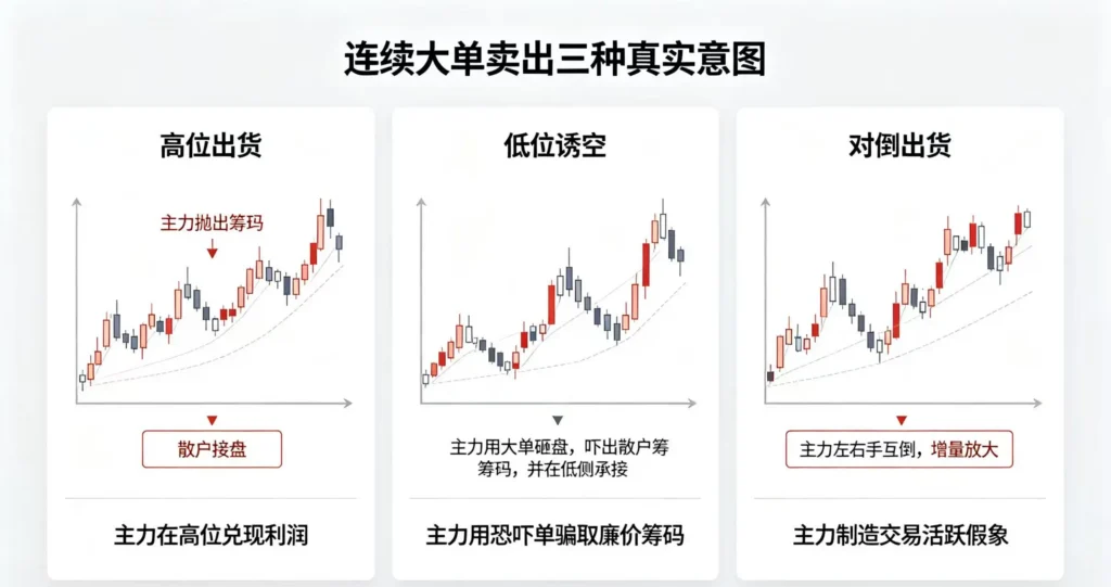 可视化展示连续大单卖出背后的三种真实意图