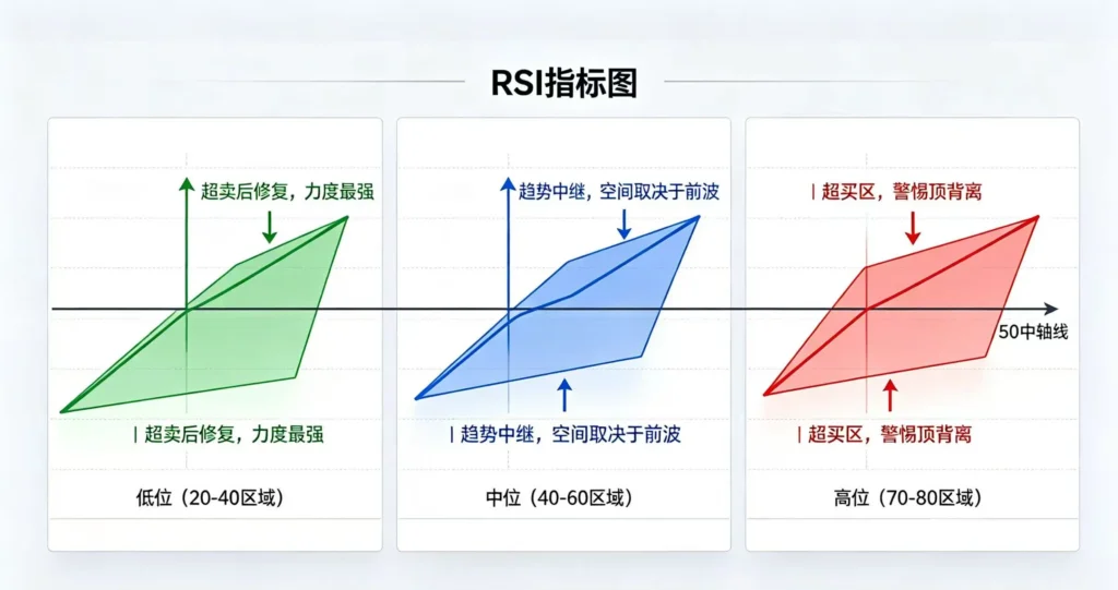 RSI 旗形突破位置重要性示意图