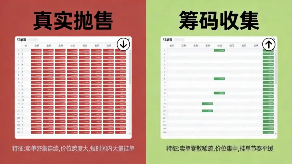 真假抛压挂单对比