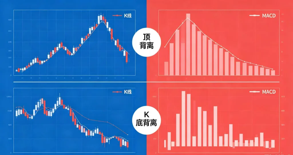 顶背离和底背离对比图