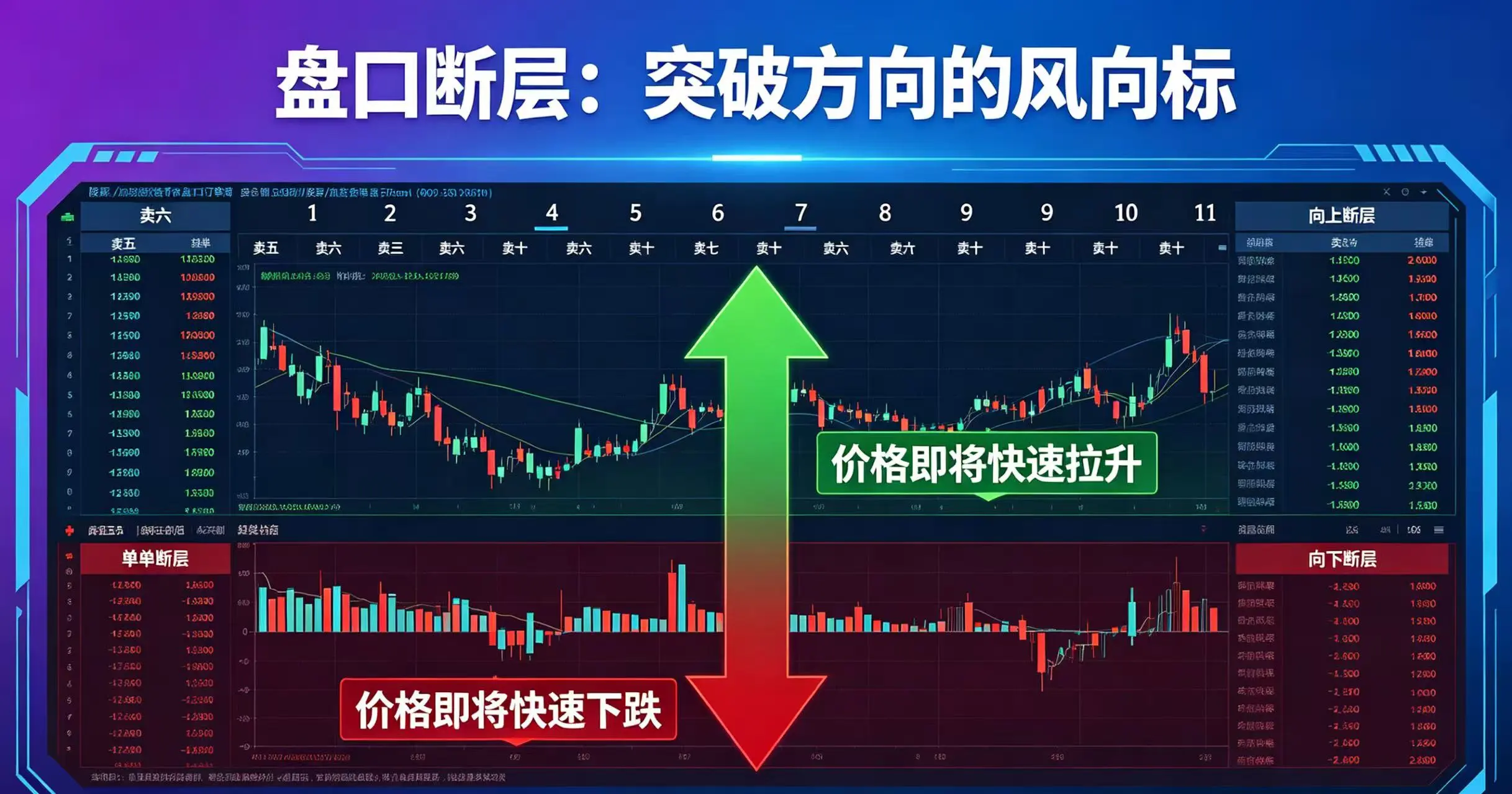 买卖盘断层方向|盘口上的真空地带,往往指向真正的突破方向