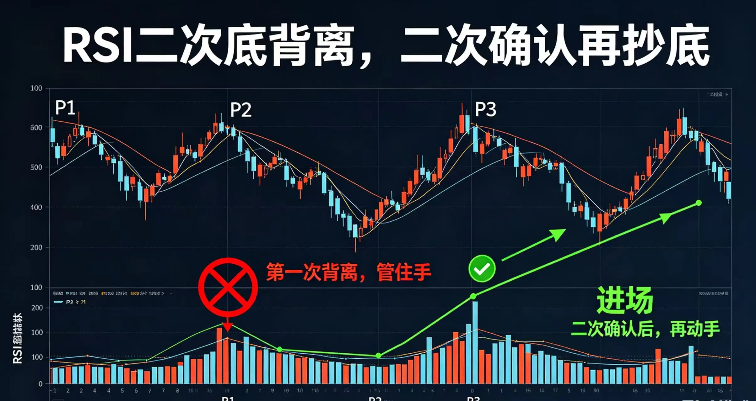 RSI底背离二次确认：别在第一次背离时抄底，等第二次