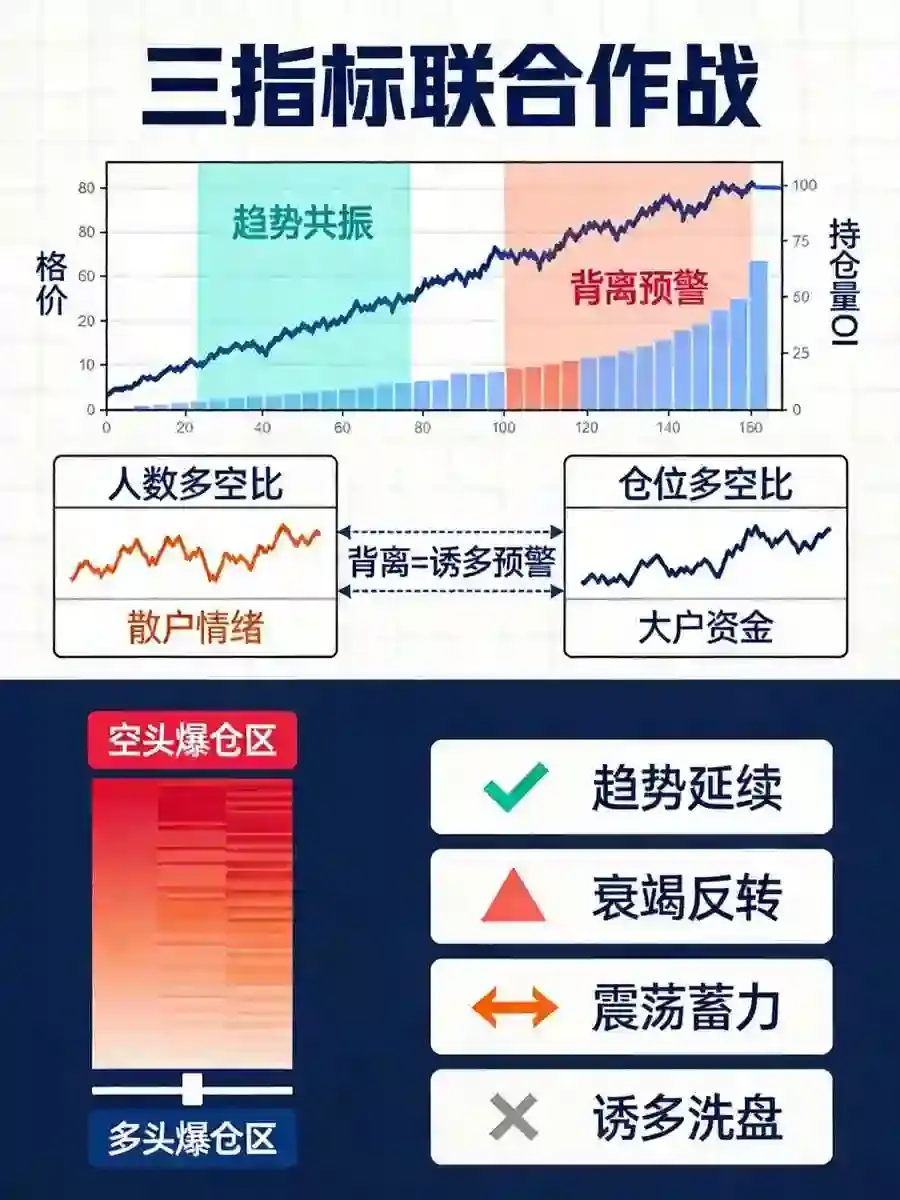 欧亿多空比、持仓量与爆仓数据联合作战：三个链上之外的盘面先行指标