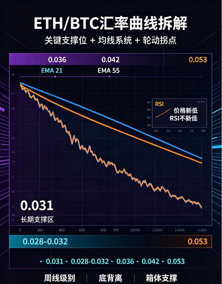 ETH/BTC汇率曲线技术拆解：2026年关键支撑位+均线系统捕捉轮动拐点