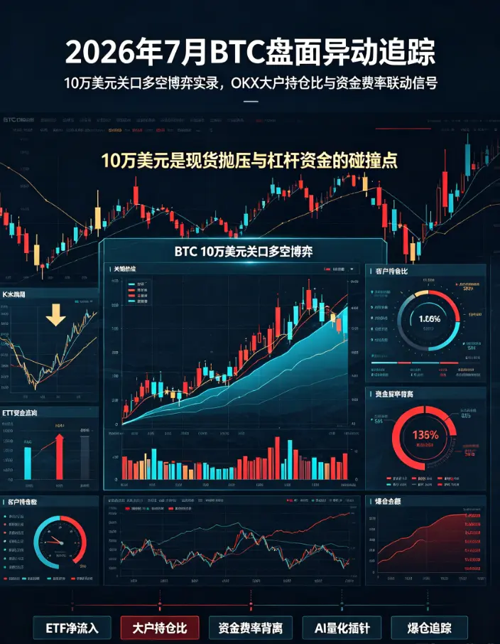 BTC盘面异动追踪：10万美元关口多空博弈实录，欧亿大户持仓比与资金费率联动信号