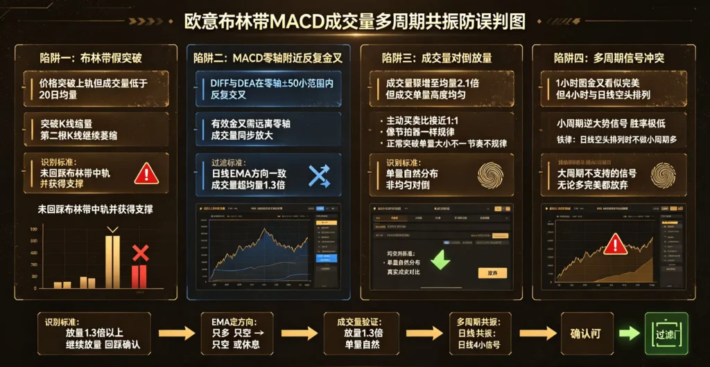 布林带 MACD 成交量共振防误判图