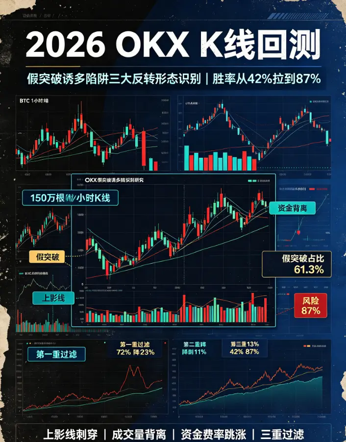 K线回测：假突破诱多陷阱三大反转形态识别，胜率从42%拉到87%