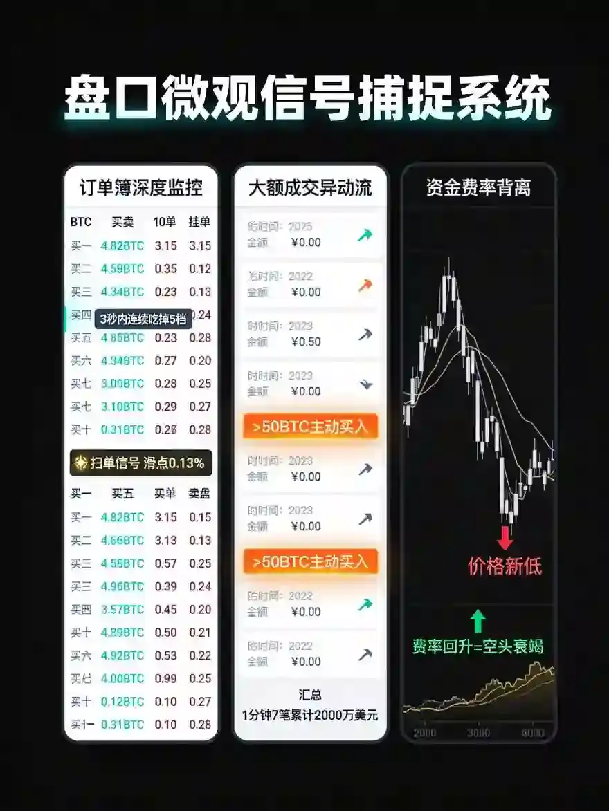 平台实时盯盘实操：从盘口细节抓加密交易机会，这3招比K线还准
