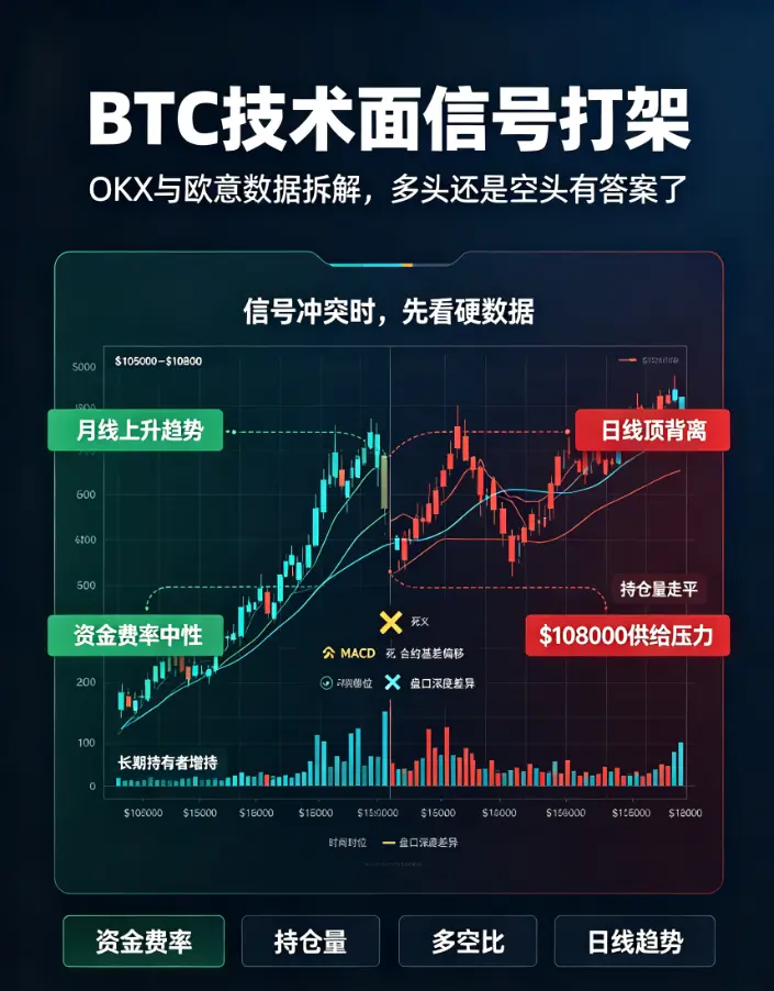 BTC技术面信号打架:欧亿数据拆解,多头还是空头有答案了