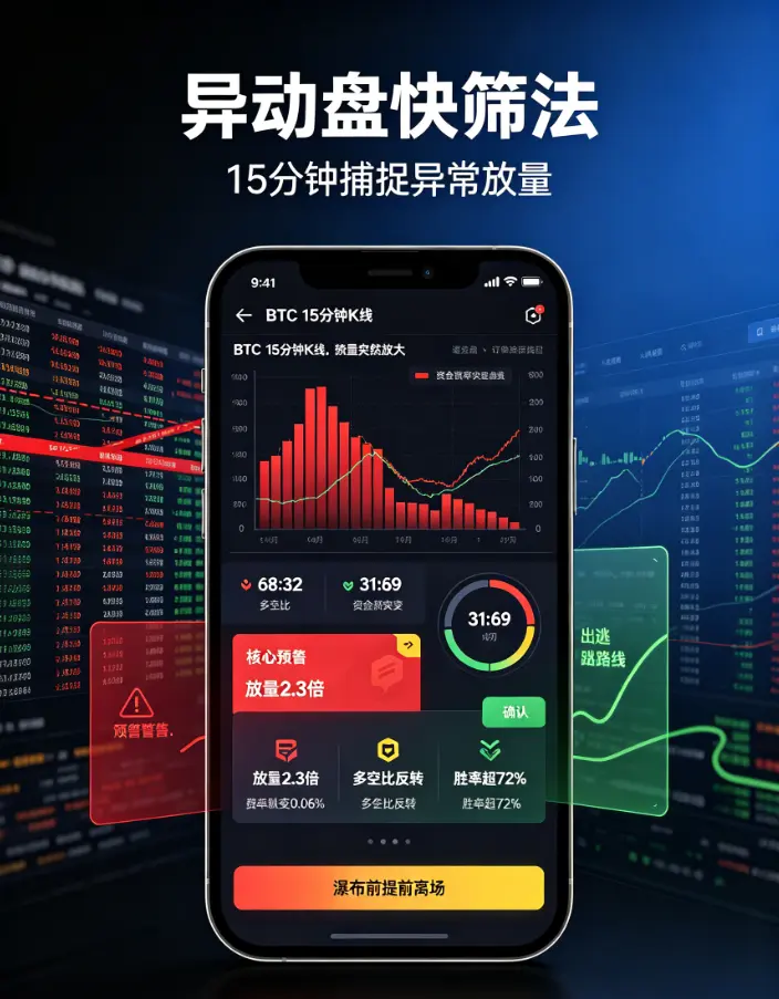 欧亿异动盘快筛法：15分钟抓OKX异常放量、资金费率突变、多空比反转，胜率超72%